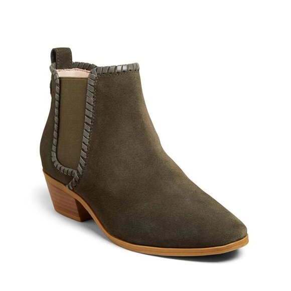 NEW Jack Rogers Women Poppy Bark Waterproof Suede Chelsea Dress Ankle Bootie - Picture 1 of 3